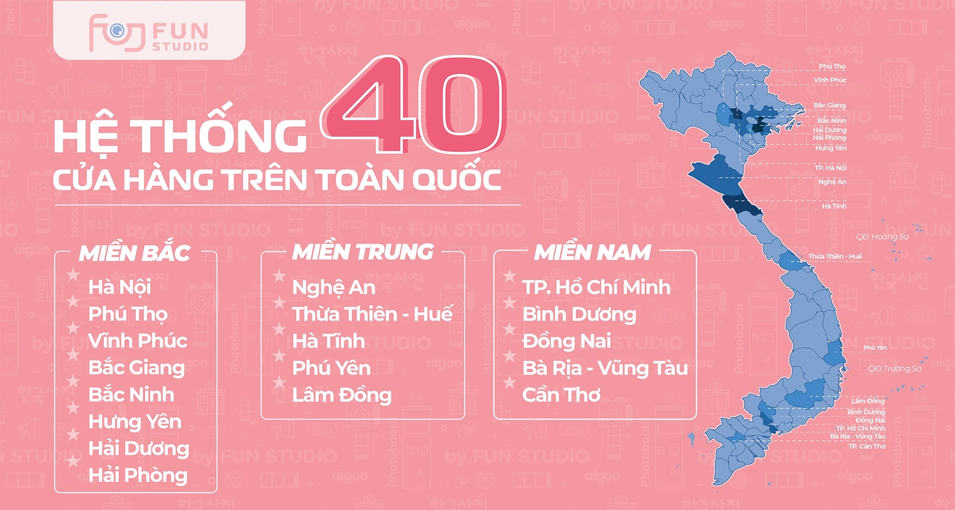 Hệ thống cửa hàng Fun Studio trên cả nước